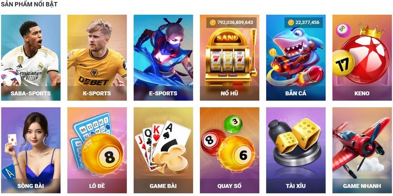 Nhà cái FIVE88 – Thương hiệu cá cược đẳng cấp thế giới 2 Kho trò chơi đặc sắc nhà cái đem đến cho thành viên