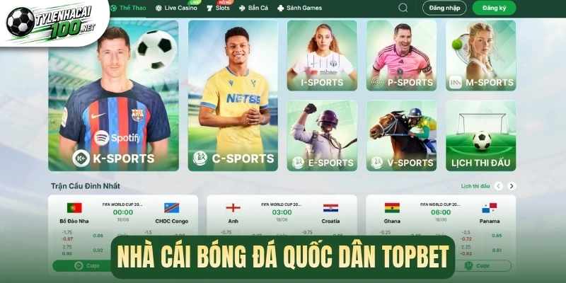 Nhà cái bóng đá quốc dân Topbet