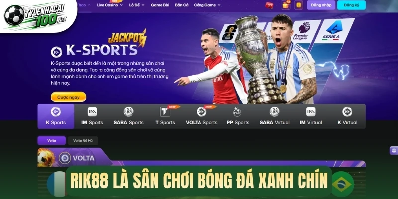 Rik88 là sân chơi bóng đá xanh chín