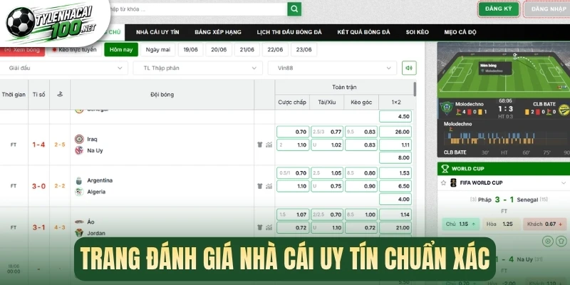 Top 10 Nhà Cái Uy Tín Bóng Đá - Xanh Chín, Bảo Mật, An Toàn 1 Trang đánh giá nhà cái uy tín chuẩn xác